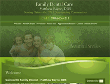 Tablet Screenshot of dentistgainesvilletx.com